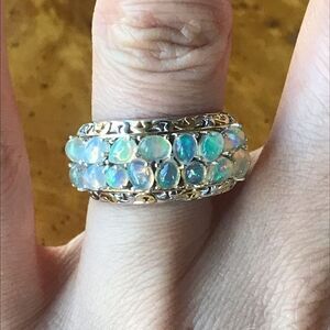 Natural Ethiopian Opal Sterling Silver Ring Size 7